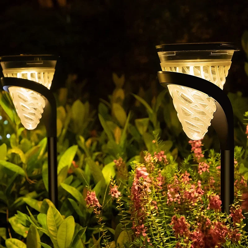 

Solar Garden Lights Outdoor Decora Wall Hanging Solar Powered Lights 3-In-1 LED Landscaping Cone Light For Walkway Lawn