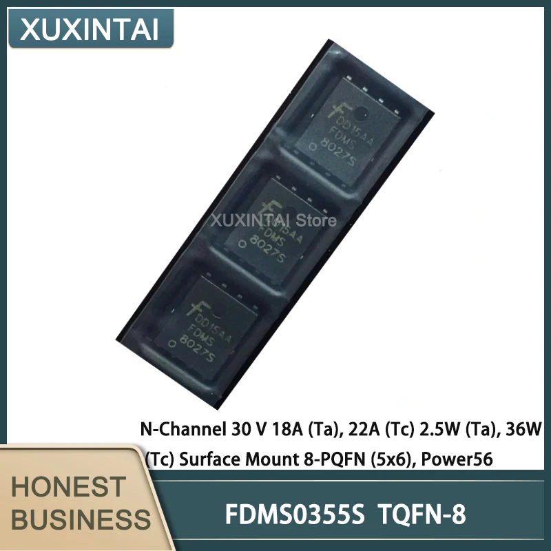 20Pcs/Lot FDMS0355S FDMS0355 N-Channel 30 V 18A (Ta), 22A (Tc) 2.5W (Ta), 36W (Tc) Surface Mount 8-PQFN (5x6), Power56
20Pcs/Lot FDMS0355S FDMS0355 N-Channel 30 V 18A (Ta), 22A (Tc) 2.5W (Ta), 36W (Tc) Surface Mount 8-PQFN (5x6), Power56