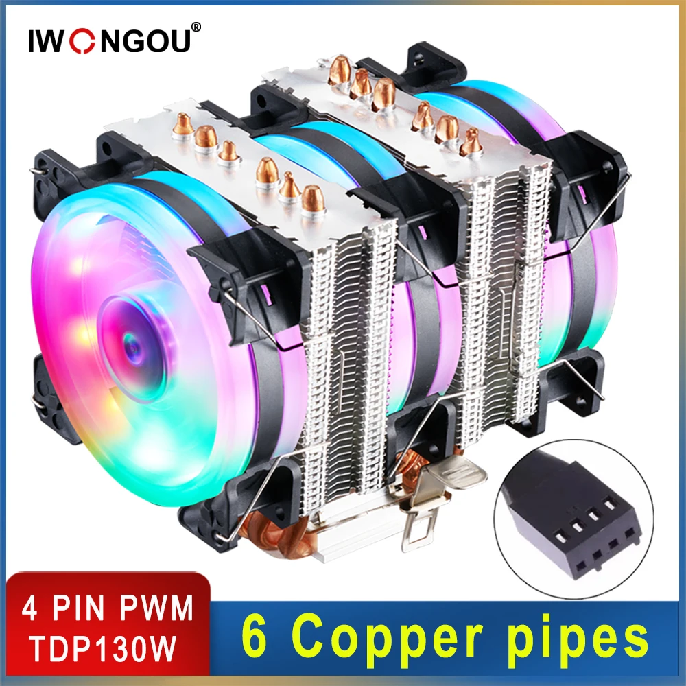 IWONGOU 4PIN PWM Processor Cooler x99 6 copper Pipes Cpu heatsink For Intel Lga1700 AMD Hurricane Air Cooler Cpu Cooling Fan
IWONGOU 4PIN PWM Processor Cooler x99 6 copper Pipes Cpu heatsink For Intel Lga1700 AMD Hurricane Air Cooler Cpu Cooling Fan