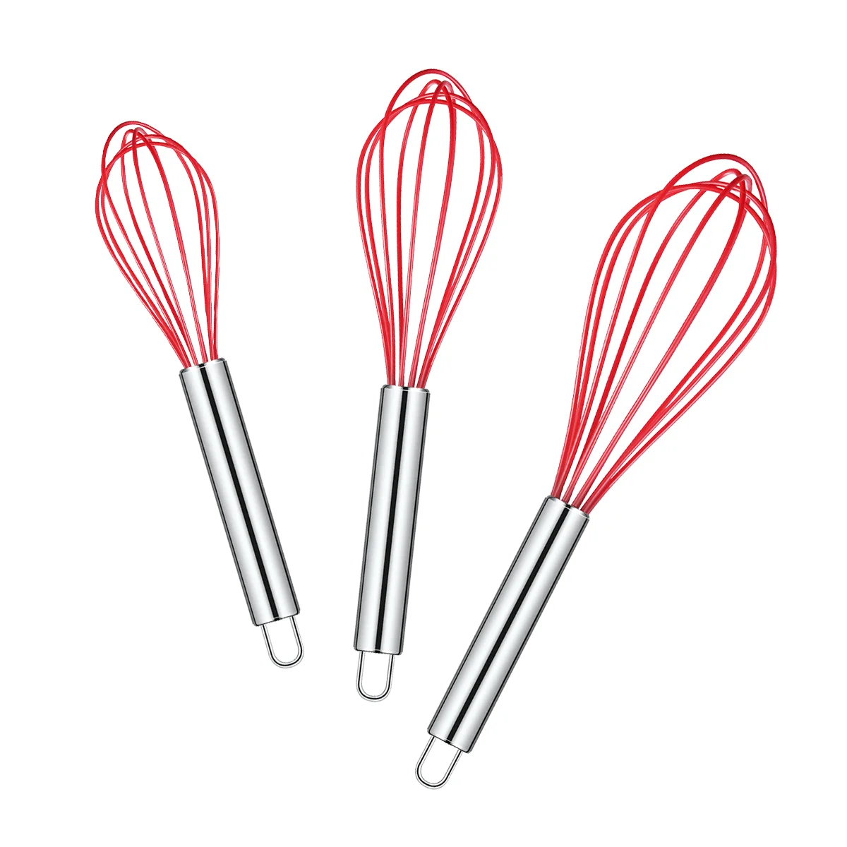 3 Silicone Whisk Sets Balloon Wire Set Egg Beaters Cooking Accessory for Kitchen Blending Whisking Beating Stirring ( ) 
3 Silicone Whisk Sets Balloon Wire Set Egg Beaters Cooking Accessory for Kitchen Blending Whisking Beating Stirring ( )