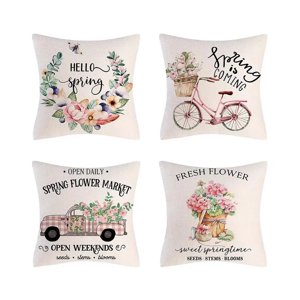 Spring Pillow Covers 18X18 4 Spring Decorations Flowers Farmhouse Throw Pillow Home Decor Cushion Case
Spring Pillow Covers 18X18 4 Spring Decorations Flowers Farmhouse Throw Pillow Home Decor Cushion Case