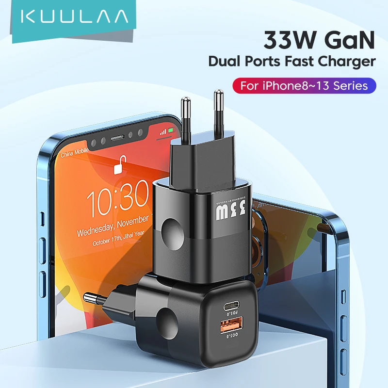 KUULAA USB C Charger 33W GaN Type C PD Fast Charging For iPhone 14 13 12 11 Pro Max XS 8 Plus For iPad Pro Air iPad mini 2021
KUULAA USB C Charger 33W GaN Type C PD Fast Charging For iPhone 14 13 12 11 Pro Max XS 8 Plus For iPad Pro Air iPad mini 2021
