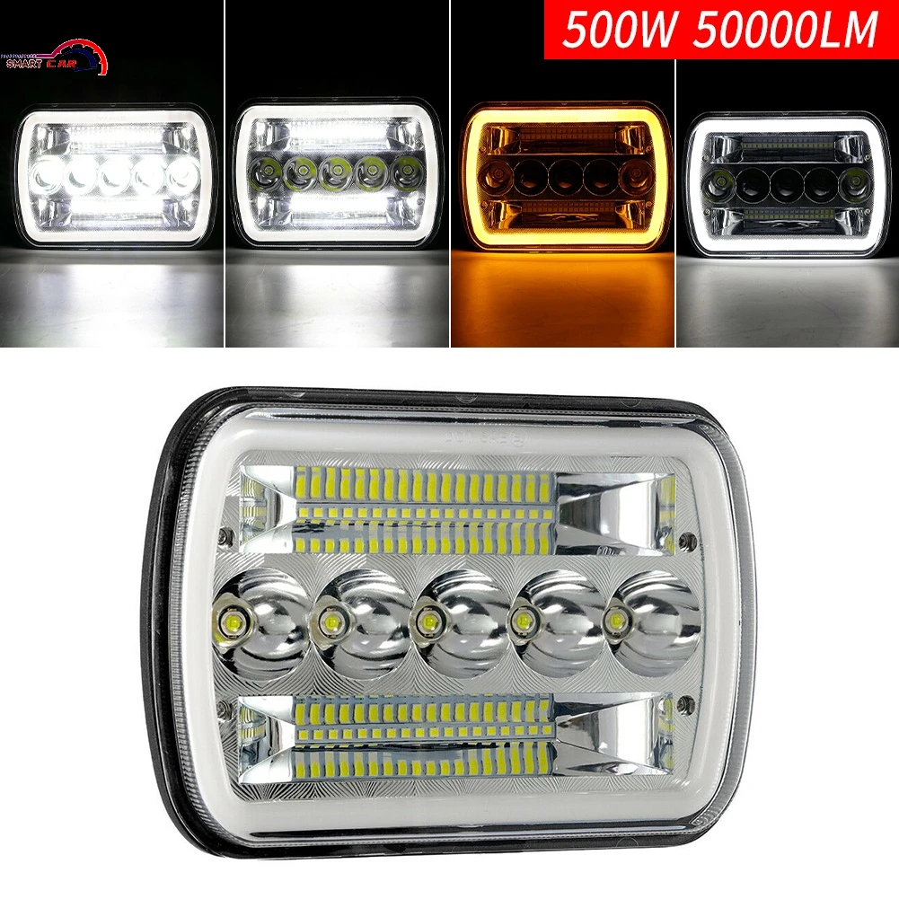 7"x 6" 6000K Driving Light CSP Square LED Headlights With Three Rows Of Reflectors High/low DRL Car Headlights 500W 50000LM
7"x 6" 6000K Driving Light CSP Square LED Headlights With Three Rows Of Reflectors High/low DRL Car Headlights 500W 50000LM