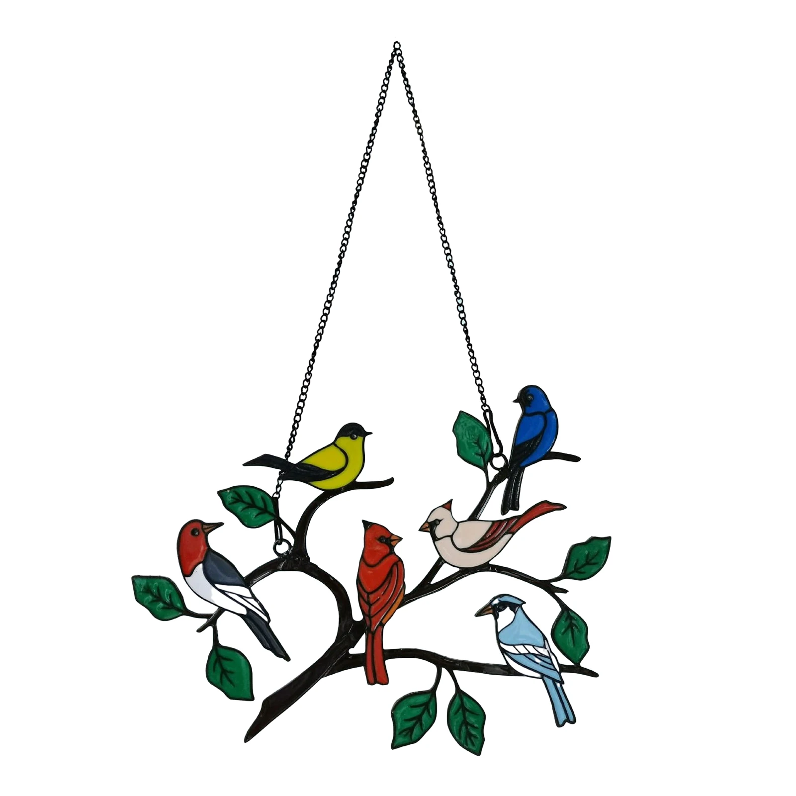 Cute Six Birds Home Garden Decoration Art Double Side Suncatcher Wall Stained Metal Window Hangings Multicolor Chain Alloy 
Cute Six Birds Home Garden Decoration Art Double Side Suncatcher Wall Stained Metal Window Hangings Multicolor Chain Alloy