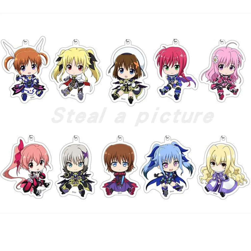 Anime Magical Girl Lyrical Nanoha Keychain Doll Takamachi Vivio Hayate Yagami Acrylic Keyring Pendant for Gift
Anime Magical Girl Lyrical Nanoha Keychain Doll Takamachi Vivio Hayate Yagami Acrylic Keyring Pendant for Gift