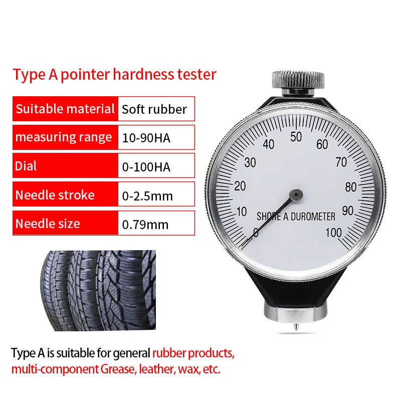 0-100°Durometer New Dial Shore Type O Rubber Tire Tyre Durometer Hardness Tester Meter Tool 1PC Waterproof Rust-proof
0-100°Durometer New Dial Shore Type O Rubber Tire Tyre Durometer Hardness Tester Meter Tool 1PC Waterproof Rust-proof