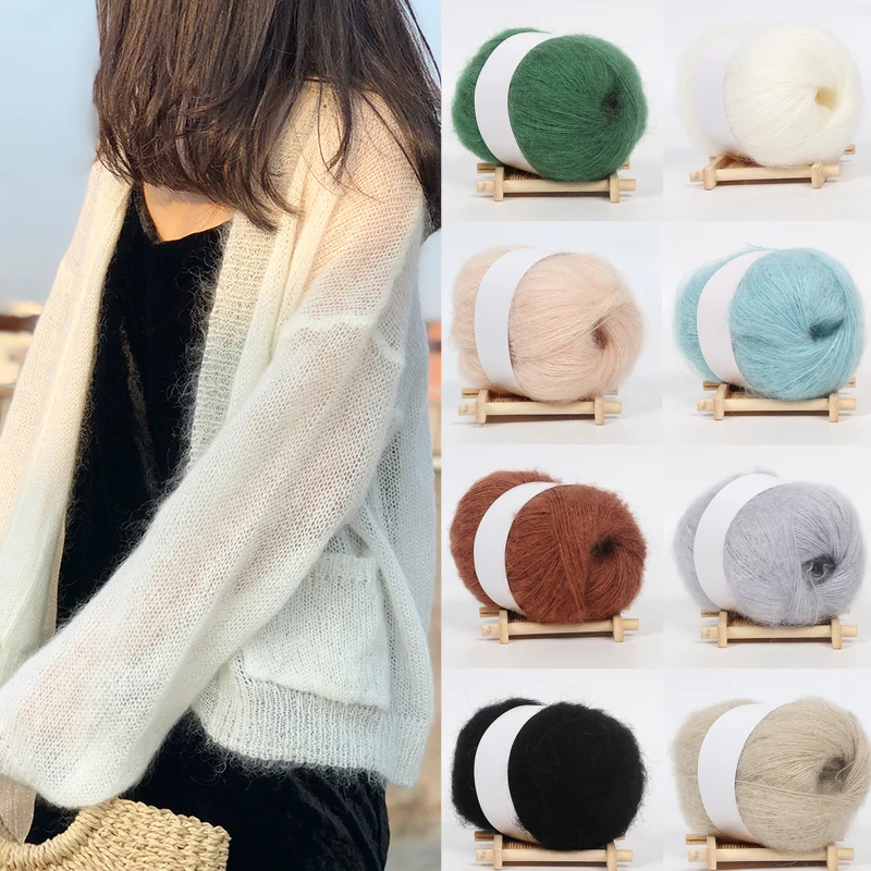 

25g/Ball Colorful Mohair Yarns Soft Warm Angola Wool Crochet Yarn DIY Handmade Scarf Hat Wool Yarn Clothing Knitting Supplies