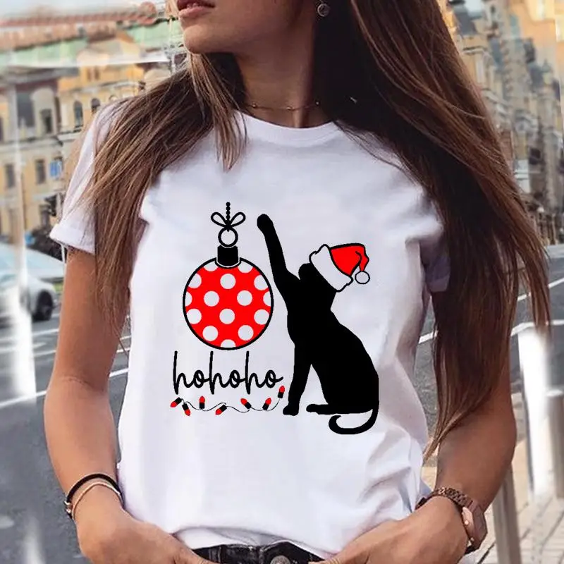 Новогодняя футболка с изображением кошки и милых животных, модная женская одежда с рисунком на Рождество, праздничная графическая футболка...
Новогодняя футболка с изображением кошки и милых животных, модная женская одежда с рисунком на Рождество, праздничная графическая футболка...