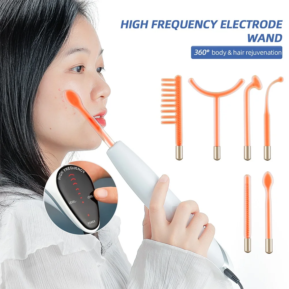 New Upgraded 6 in1 High Frequency Electrode Wand With LED Display Facial Skin Hair Care Spot Acne Remover Home Spa Beauty Device
New Upgraded 6 in1 High Frequency Electrode Wand With LED Display Facial Skin Hair Care Spot Acne Remover Home Spa Beauty Device