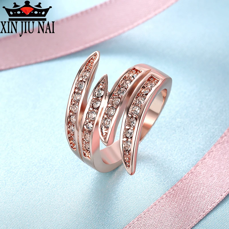 High Quality Female Ring Angel Wing Austrian Crystal Rose Golden Fashion Jewelry Party Female Marriage Jewelry 
High Quality Female Ring Angel Wing Austrian Crystal Rose Golden Fashion Jewelry Party Female Marriage Jewelry