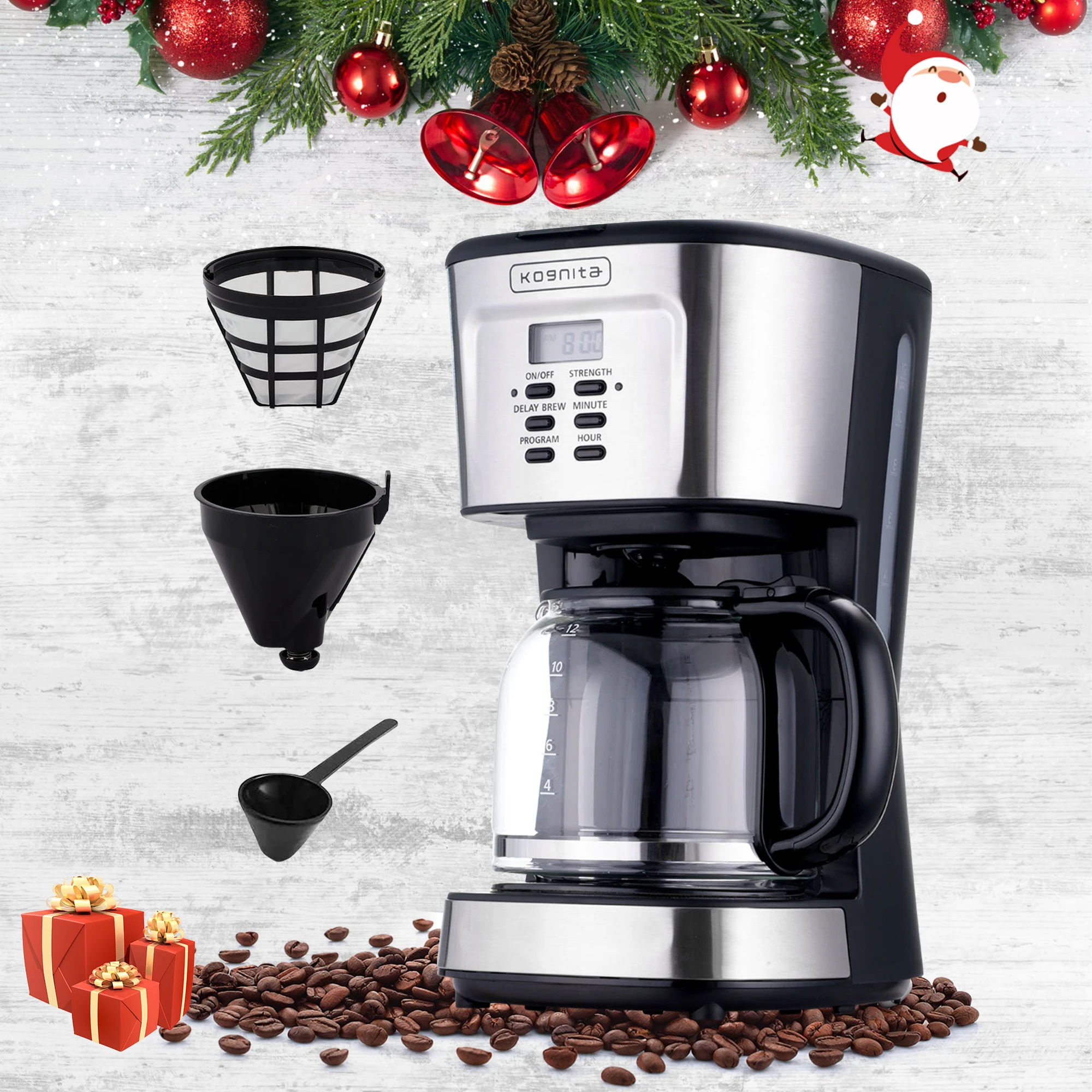 12 Cup Coffee Maker, Programmable Coffee Machine & Ice Tea Maker with Glass Carafe, Drip Coffee Pot, Auto Keep Warm, Anti-Drip,
12 Cup Coffee Maker, Programmable Coffee Machine & Ice Tea Maker with Glass Carafe, Drip Coffee Pot, Auto Keep Warm, Anti-Drip,
