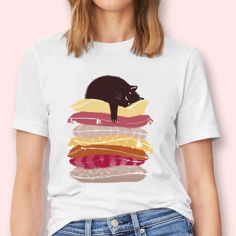 Women Cat Pet Funny Cute Kawaii Fashion Graphic Female Short Sleeve Tops Cartoon Tees Tshirt Print T-Shirt Lady Clothes
Women Cat Pet Funny Cute Kawaii Fashion Graphic Female Short Sleeve Tops Cartoon Tees Tshirt Print T-Shirt Lady Clothes