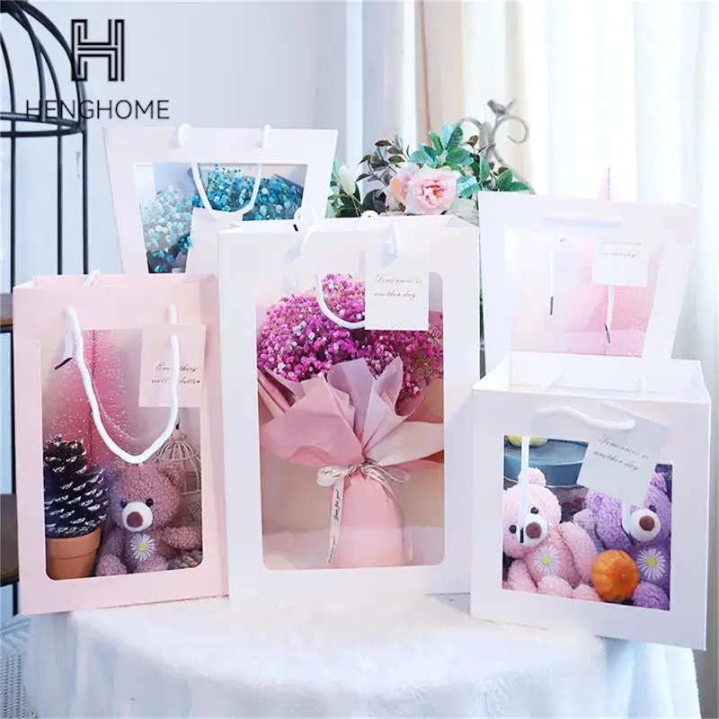 1Pc Square Portable Kraft Paper Bag Flowers Shopping Clothes Wig Packaging Bag Plant Birthday Birthday Wedding Gift Bag Supplies
1Pc Square Portable Kraft Paper Bag Flowers Shopping Clothes Wig Packaging Bag Plant Birthday Birthday Wedding Gift Bag Supplies