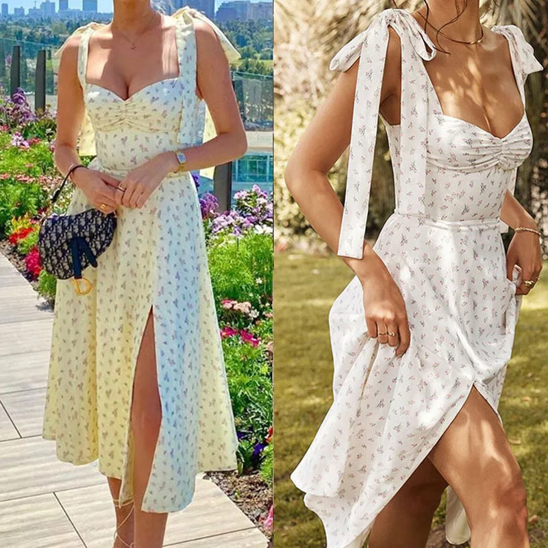 Women Summer Floral Print Long Splitted Dress Female Beach Strapless Sleeveless Casual Midi Sundress Vacation Sexy Vestidos
Women Summer Floral Print Long Splitted Dress Female Beach Strapless Sleeveless Casual Midi Sundress Vacation Sexy Vestidos