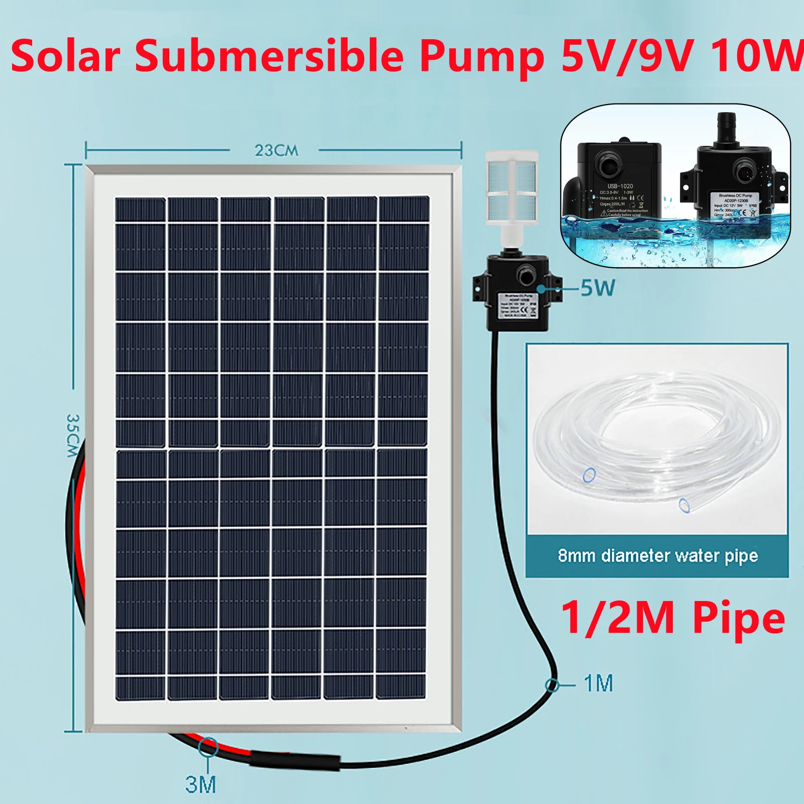 5 /9V 10W Aquarium Solar Water Pump Circulating FilterAeration Fish Tank Rocker Water Pumping Submersible Pump Pond Fountain Set
5 /9V 10W Aquarium Solar Water Pump Circulating FilterAeration Fish Tank Rocker Water Pumping Submersible Pump Pond Fountain Set