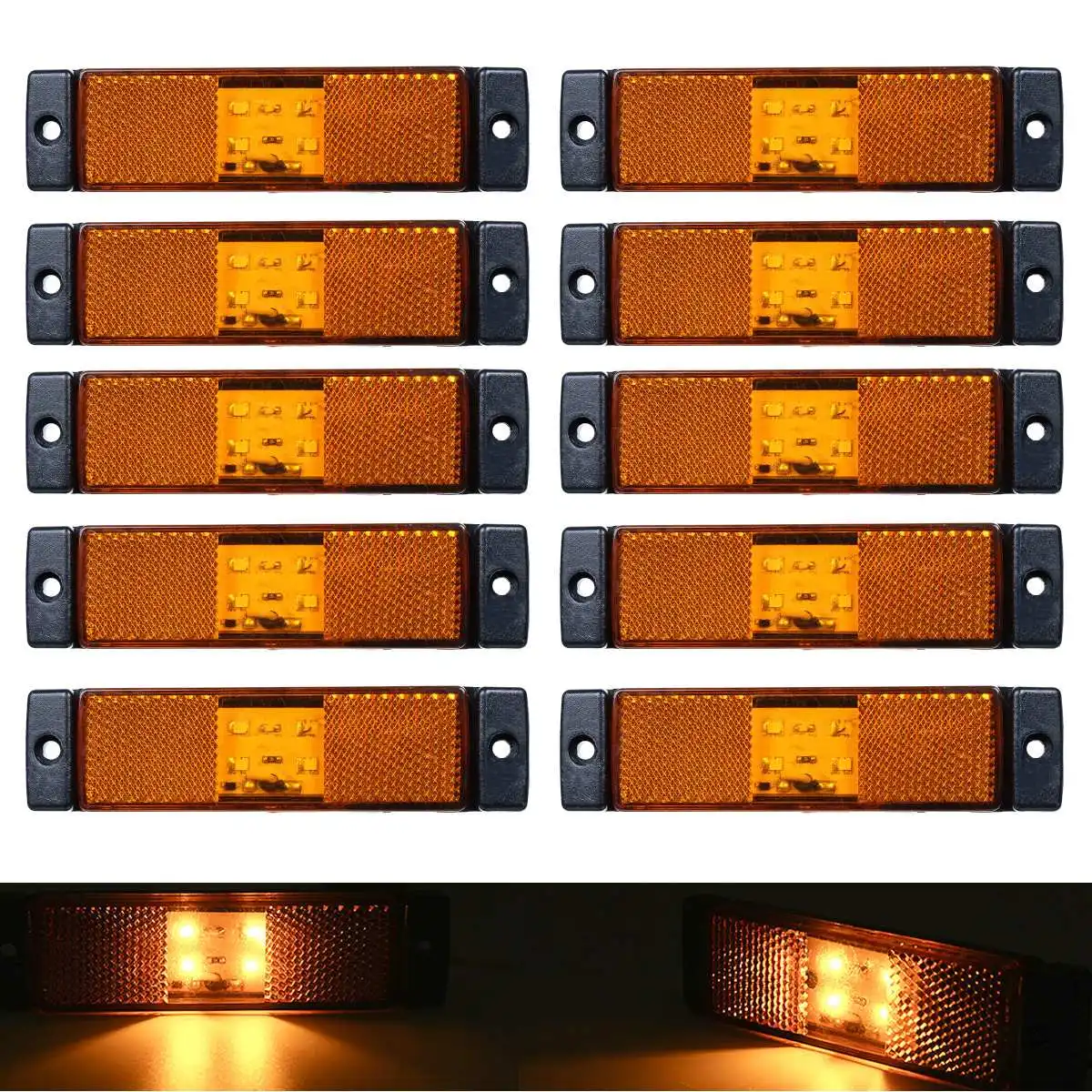 10pcs 12V/24V LED Reflector Lamp Truck External Light Side Marker Trailer Light For Trailers Bus lorry Amber Side Light
10pcs 12V/24V LED Reflector Lamp Truck External Light Side Marker Trailer Light For Trailers Bus lorry Amber Side Light