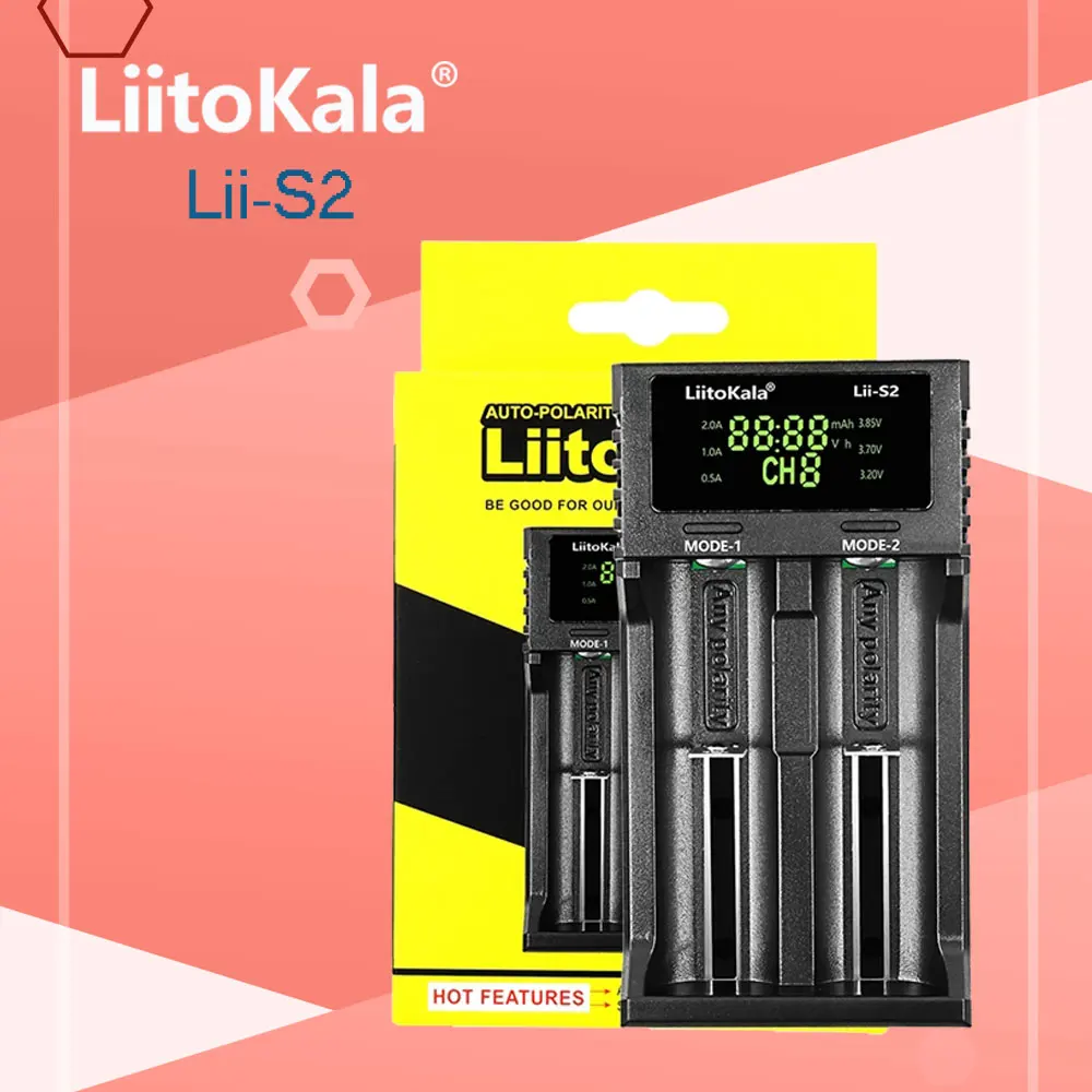 Зарядное устройство LiitoKala Lii-S2, 1-5 шт., автоматическое определение полярности для литий-ионных батарей 18650, 26650, 16340, 18350, 10400, 14500, AA, AAA
Зарядное устройство LiitoKala Lii-S2, 1-5 шт., автоматическое определение полярности для литий-ионных батарей 18650, 26650, 16340, 18350, 10400, 14500, AA, AAA