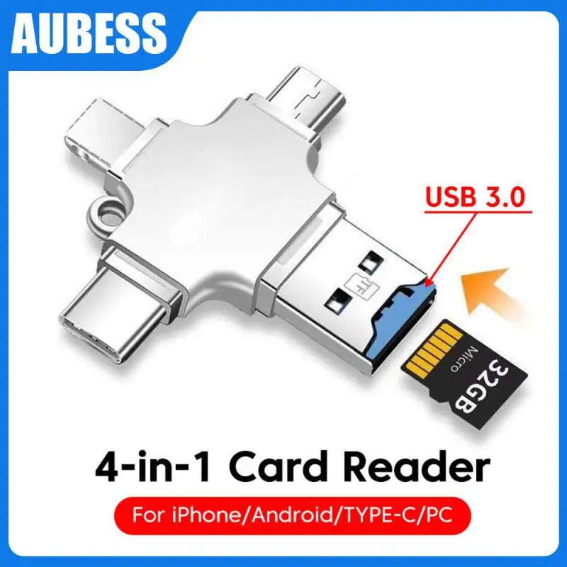 

Functional Adapter Easy Backup Without An App Weight 12g Four In One Multifunctional Otg Adapter Mini And Compact Card Reader