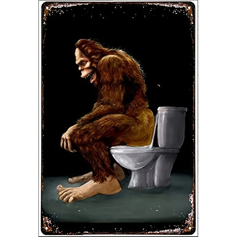 B Bigfoot Sitting On Toilet Funny Retro Metal Tin Sign Vintage Bathroom Toilet Decoration Metal Poster Plaque For Home Bar
B Bigfoot Sitting On Toilet Funny Retro Metal Tin Sign Vintage Bathroom Toilet Decoration Metal Poster Plaque For Home Bar
