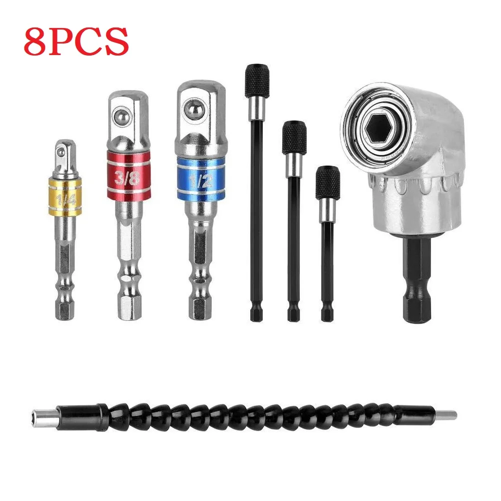 8Pcs 105° Angle Drill Adapter Flexible Shaft Extension 1/4 Hex Shank Socket Colorful Impact Socket For Nut Screwdrivers Part
8Pcs 105° Angle Drill Adapter Flexible Shaft Extension 1/4 Hex Shank Socket Colorful Impact Socket For Nut Screwdrivers Part