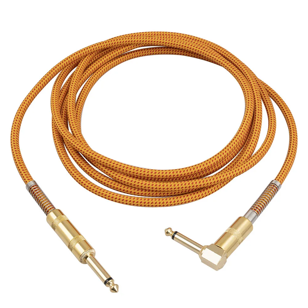 Electric Guitar Connect Cable 6.35mm Accessories Cable Connect Cable Golden Parts Right Angle Plug 1/4 Inch 10 Feet
Electric Guitar Connect Cable 6.35mm Accessories Cable Connect Cable Golden Parts Right Angle Plug 1/4 Inch 10 Feet