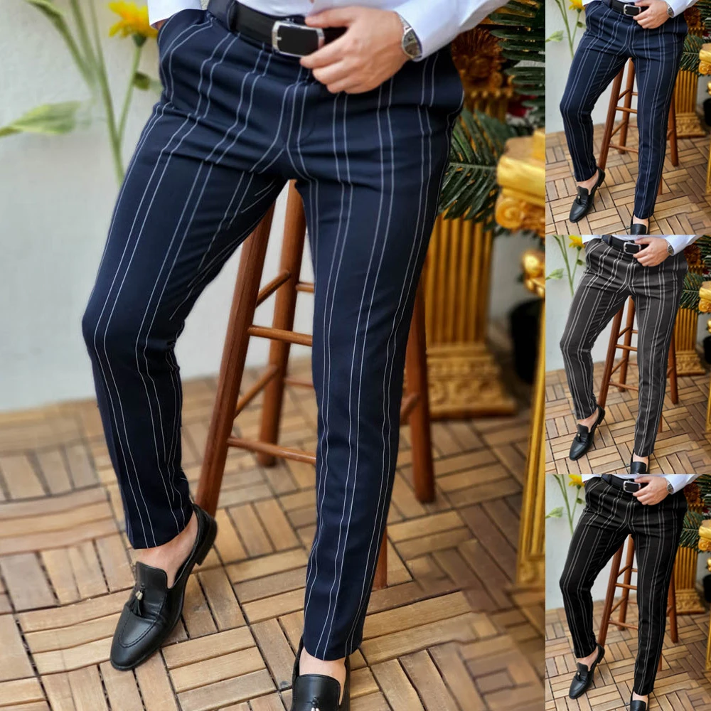 Mens Dress Cloth New Stripe Business Casual Slim Straight Pants Fashion Male Formal Pencil Trousers High Quality Office Clothing
Mens Dress Cloth New Stripe Business Casual Slim Straight Pants Fashion Male Formal Pencil Trousers High Quality Office Clothing