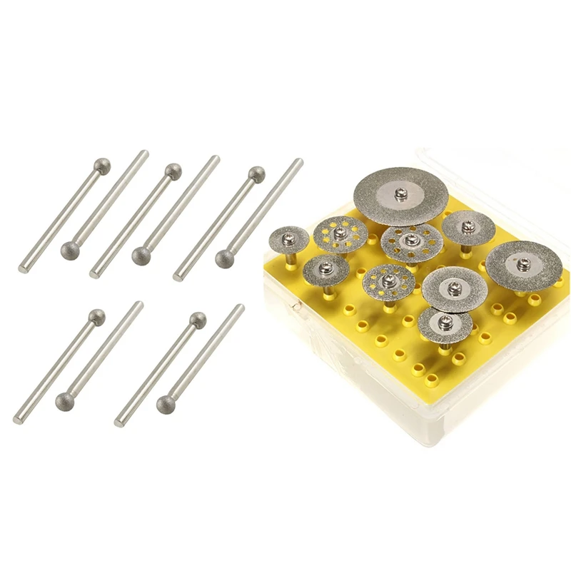 10 Pcs 5Mm Ball Nose 3Mm Shank Diamond Mounted Point Grinding Bits With 10 Pcs Diamond Cutting Discs Cutting Wheel Set
10 Pcs 5Mm Ball Nose 3Mm Shank Diamond Mounted Point Grinding Bits With 10 Pcs Diamond Cutting Discs Cutting Wheel Set
