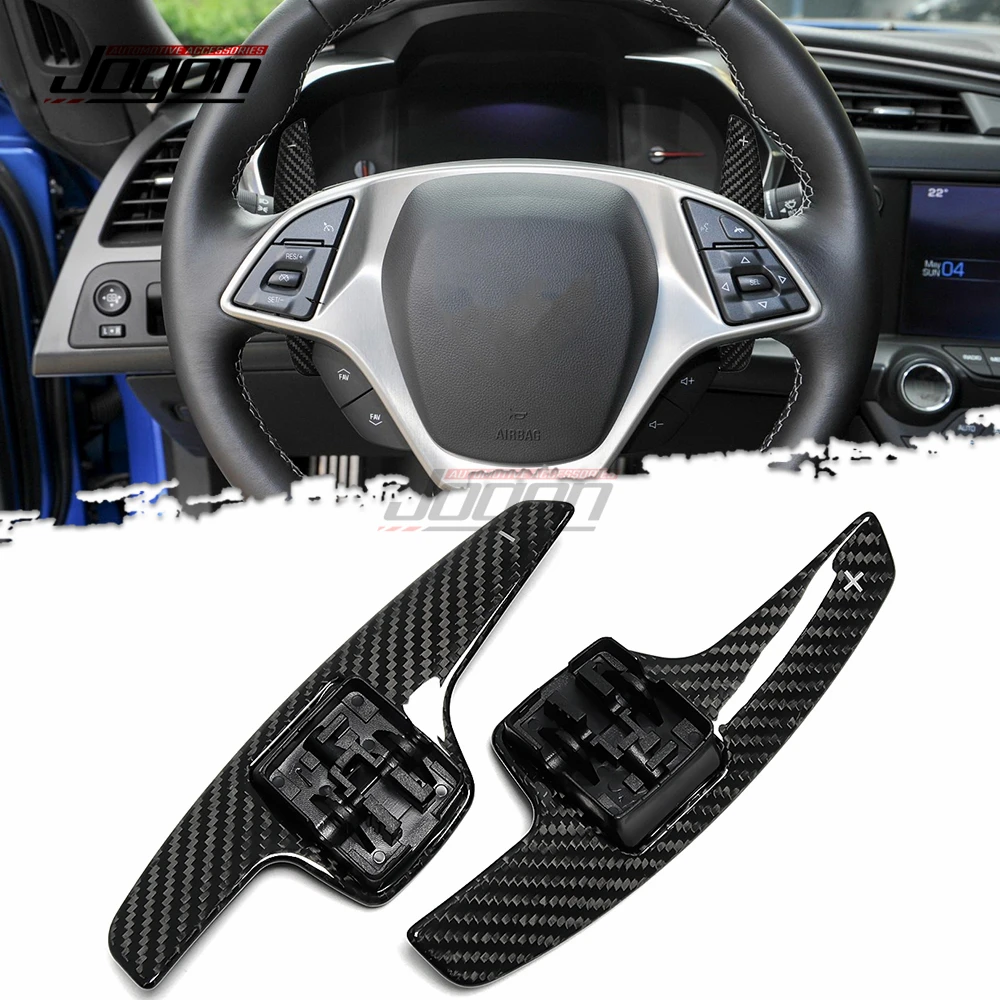 

Carbon Fiber Car Accessories Paddle Covers For Chevrolet Corvette C7 ZR1 Z06 2016-2020 Car Steering Wheel Shift Paddle Extender