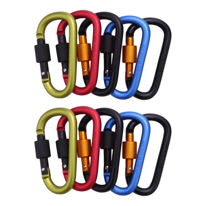 10 шт., D-образное кольцо для ключей из алюминиевого сплава 
10 шт., D-образное кольцо для ключей из алюминиевого сплава