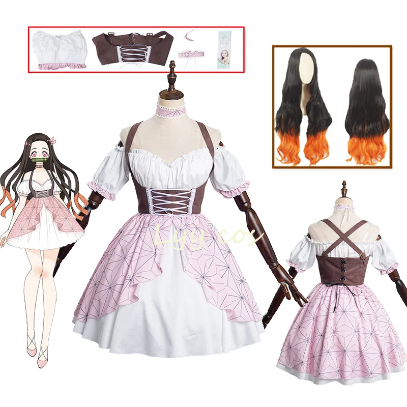 Kamado Nezuko Cosplay Costume Anime Demon Slayer Kamado Nezuko Lolita Dress summer skirt Outfits Halloween Carnival Suit
Kamado Nezuko Cosplay Costume Anime Demon Slayer Kamado Nezuko Lolita Dress summer skirt Outfits Halloween Carnival Suit
