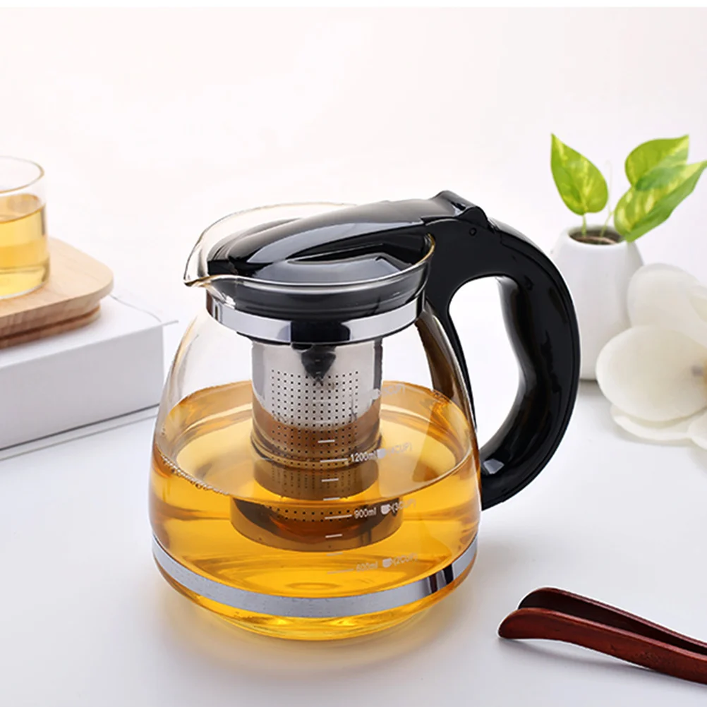 

1 PC 1500/ 2000 Stainless Steel Filter Glass Teapot Handle Heat Resistant Glass Teapot Flower Tea Pot Teapots for infusions