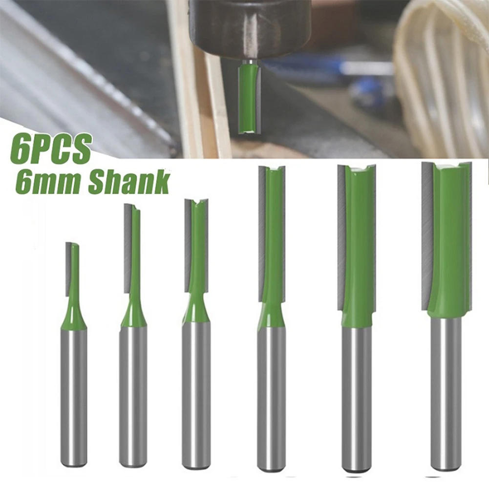 6pcs 6mm Shank Router Bit Milling Cutter Wood Carving Single Double Flute Straight Bit Steel Router Bit For Woodwork Tool
6pcs 6mm Shank Router Bit Milling Cutter Wood Carving Single Double Flute Straight Bit Steel Router Bit For Woodwork Tool