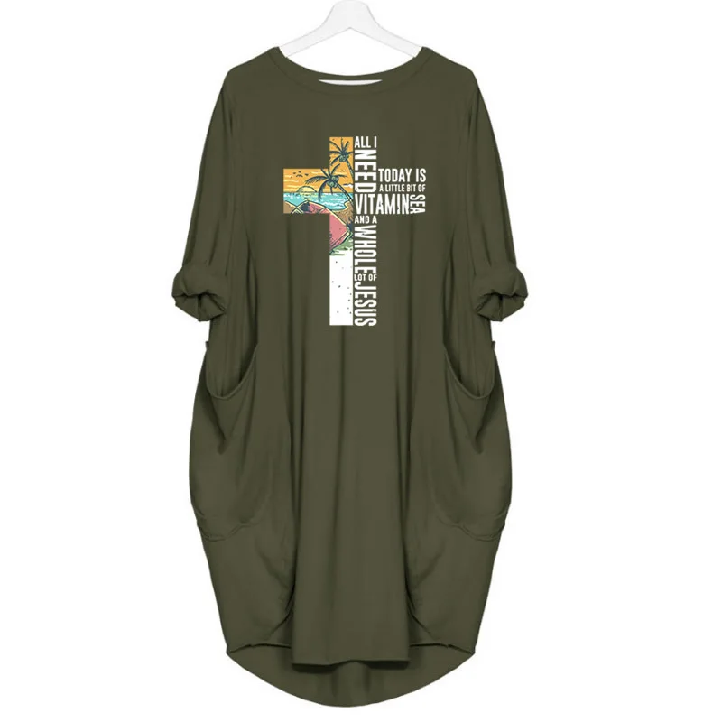 Faith Jesus Cross Print Fashion Funny Shirts Suit Harajuku Top Women US Sizes Women's Skirt Long-sleeved Dress
Faith Jesus Cross Print Fashion Funny Shirts Suit Harajuku Top Women US Sizes Women's Skirt Long-sleeved Dress