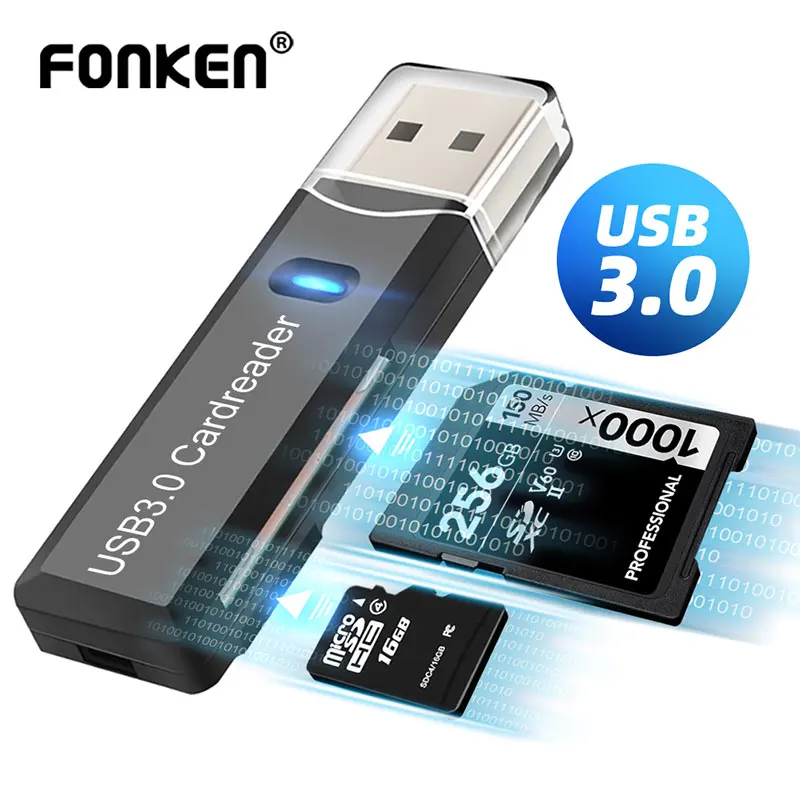 

TF SD Card Reader USB 3.0 Cardreader Micro Sd Card To Usb Adaper Smart Card Reader Memory Lector De Tarjetas Laptop Accessories