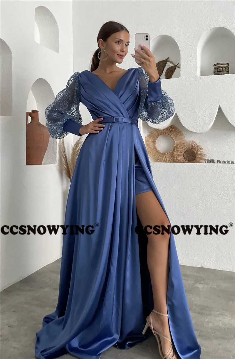 Женское вечернее платье с длинным рукавом и V-образным вырезом
Женское вечернее платье с длинным рукавом и V-образным вырезом