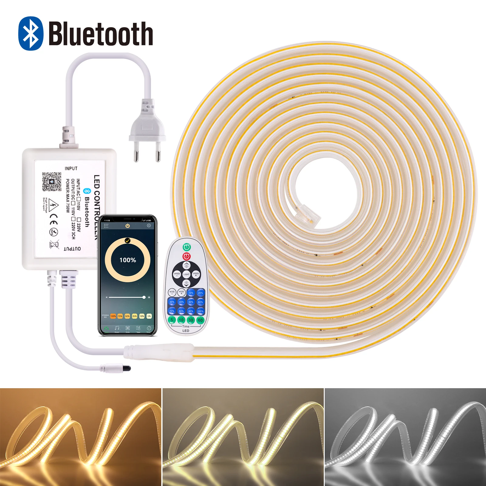 XUNATA COB светодиодная лента 220В тёплый/натуральный/холодный белый 288LED/м Bluetooth
XUNATA COB светодиодная лента 220В тёплый/натуральный/холодный белый 288LED/м Bluetooth