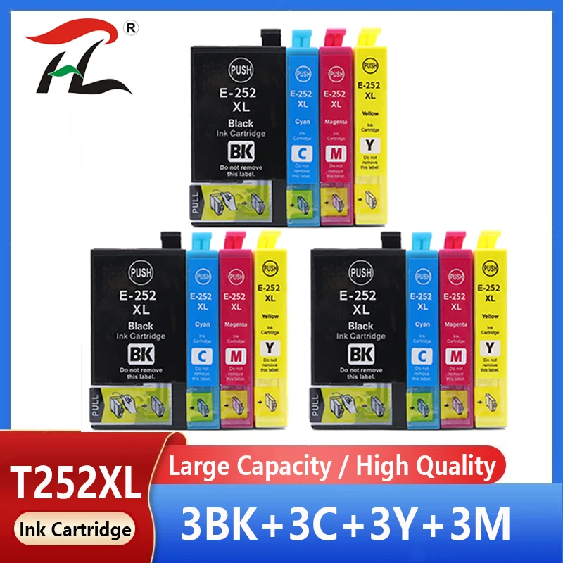 Compatible ink cartridge T252XL 252XL Replace for Epson T252 T2521 WorkForce WF-7110 7210 3620 3640 7610 7620 7710 printers
Compatible ink cartridge T252XL 252XL Replace for Epson T252 T2521 WorkForce WF-7110 7210 3620 3640 7610 7620 7710 printers