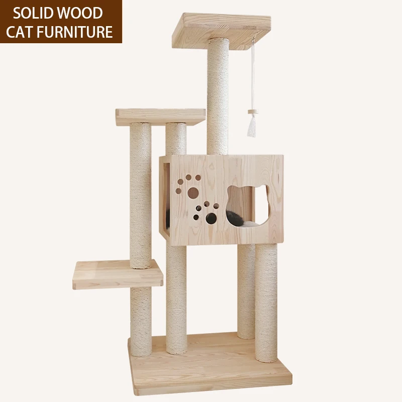 Cat tree house tower solid wood large cat litter one villa cat furniture sisal cat shelf cat scratching column grinding claws
Cat tree house tower solid wood large cat litter one villa cat furniture sisal cat shelf cat scratching column grinding claws