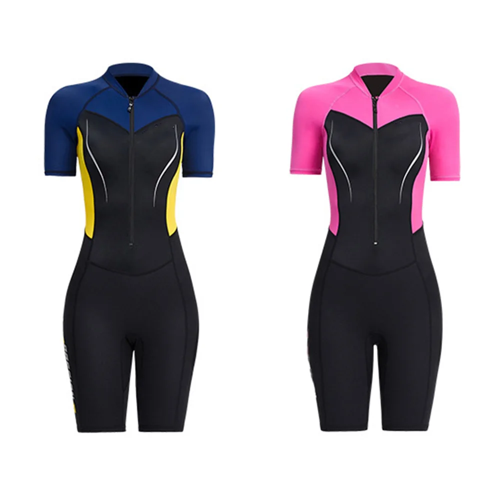 Women Short Sleeve 1.5mm Neoprene Wetsuit Surfing Suits Front Zip Swimwear Keep Warm UV Protection Wearing MC889
Women Short Sleeve 1.5mm Neoprene Wetsuit Surfing Suits Front Zip Swimwear Keep Warm UV Protection Wearing MC889