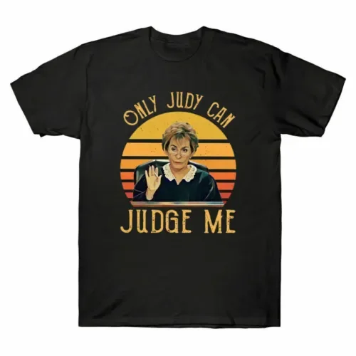 Judy Only Can Judge Me Ретро Винтажная футболка с закатом Черная рисунком аниме Футболки