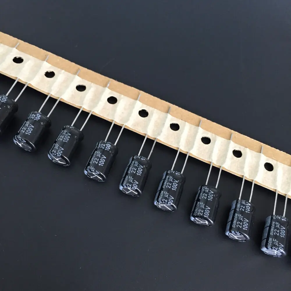 20pcs/100pcs 100V22UF 8X11mm SUNCON (SANYO) FA Standard electrolytic Capacitor 22uF 100V 
20pcs/100pcs 100V22UF 8X11mm SUNCON (SANYO) FA Standard electrolytic Capacitor 22uF 100V