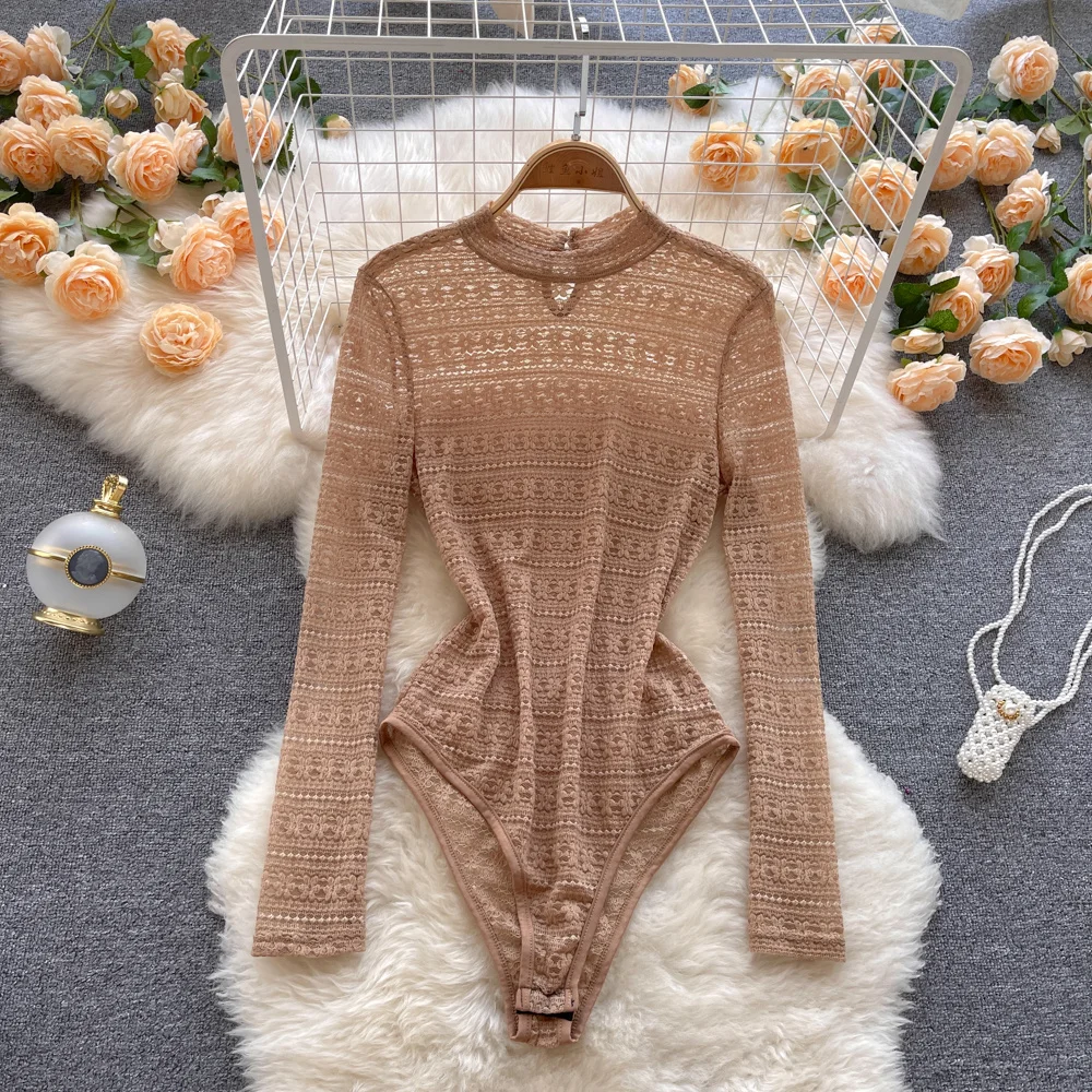 Sexy Hollow Out Lace Bodysuit for Women Solid O-neck Long Sleeve Skinny Body Top Fashion Streetwear Club Party Bodysuits Clothes
Sexy Hollow Out Lace Bodysuit for Women Solid O-neck Long Sleeve Skinny Body Top Fashion Streetwear Club Party Bodysuits Clothes
