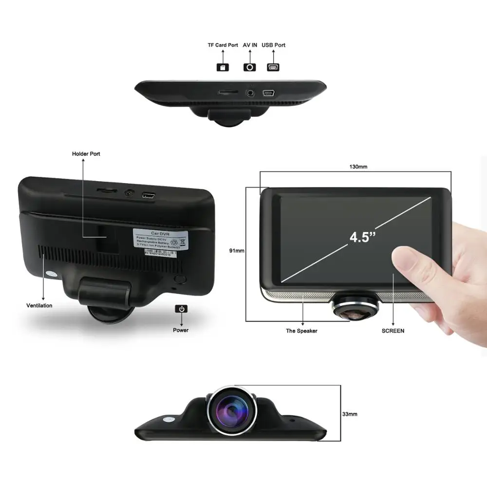 

New Arrival 360 Degree Dash Cam WDR Full HD 1080P Driver Recorder HD Car DVR Camera GPS Dash Cam 360 Degree Universal Ce