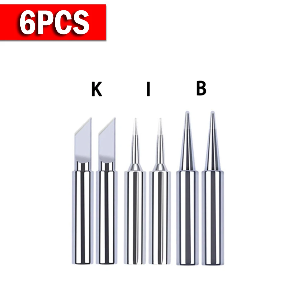 6Pcs Soldering Iron Tips I+B+K Soldering Tip Soldering Iron Pure Copper For 936 For Soldering Station Welding Supplies Tools
6Pcs Soldering Iron Tips I+B+K Soldering Tip Soldering Iron Pure Copper For 936 For Soldering Station Welding Supplies Tools