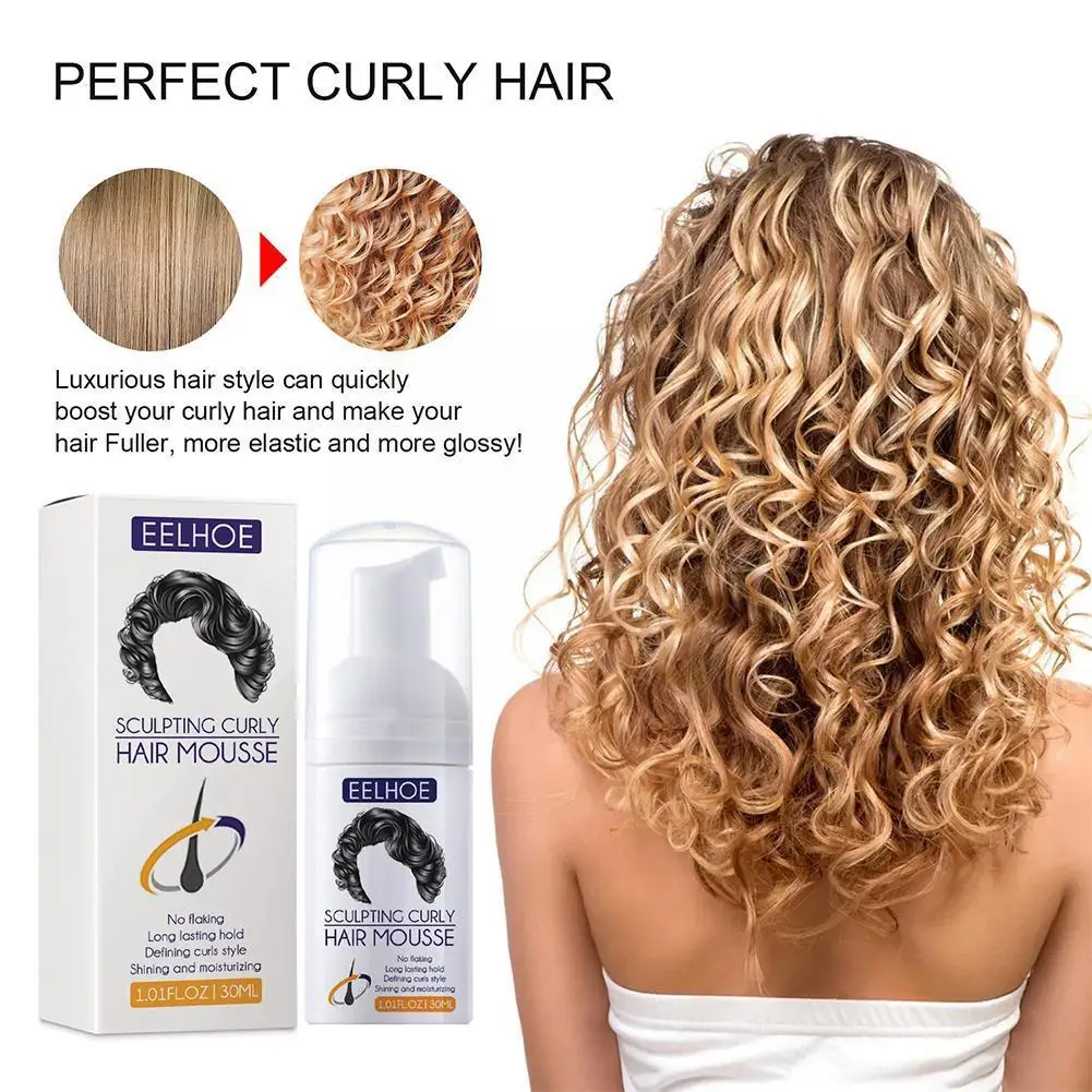 

Hair Curl Mousse Natural Curl Boost Sculpting Hair Bounce Cream Female Repair Curling Hair Care Elasting Curly Styling Product