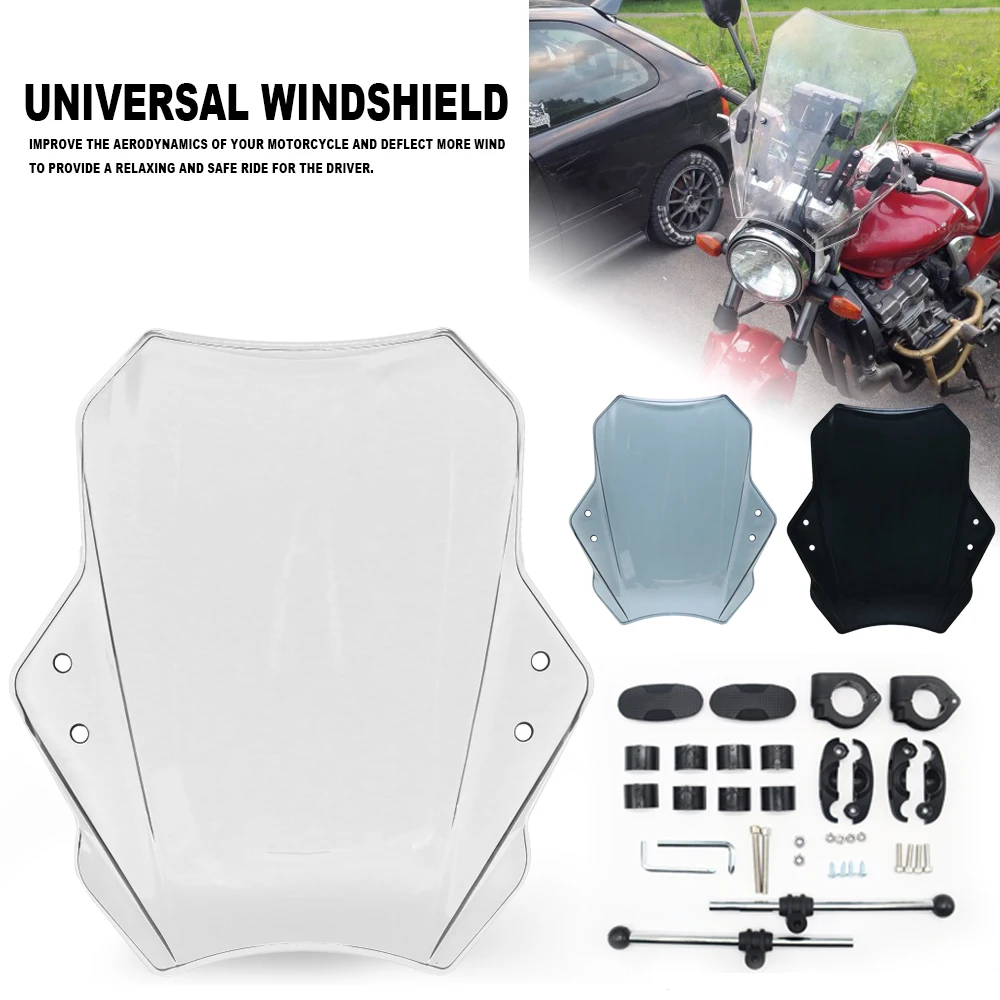Universal Motorcycle Windscreen Windshield Covers Screen Smoke Lens Motorbikes Deflector For BMW R1150R R1200R S1000R
Universal Motorcycle Windscreen Windshield Covers Screen Smoke Lens Motorbikes Deflector For BMW R1150R R1200R S1000R