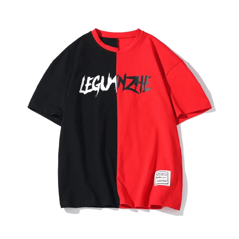 Design Contrast Color T-shirt Men Cotton Short Sleeve Patchwork Letter Printing Casual Top Clothing Fashion Oversize Tshirt Man
Design Contrast Color T-shirt Men Cotton Short Sleeve Patchwork Letter Printing Casual Top Clothing Fashion Oversize Tshirt Man