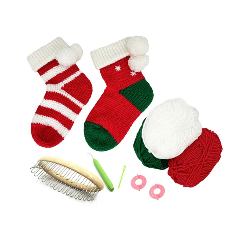 

1 Set Beginner Crochet Kit Christmas Stockings Crochet Kit With Instruction Tutorials Video Tutorials Peasy Yarn Hook Needle