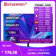 Bimawen 27Inch 4K Monitor 3840*2160P HDR 60Hz Narrow Office Computers 99%SRGB 10Bit Low Blue Light IPS Flat Panel Screen HDMI/DP