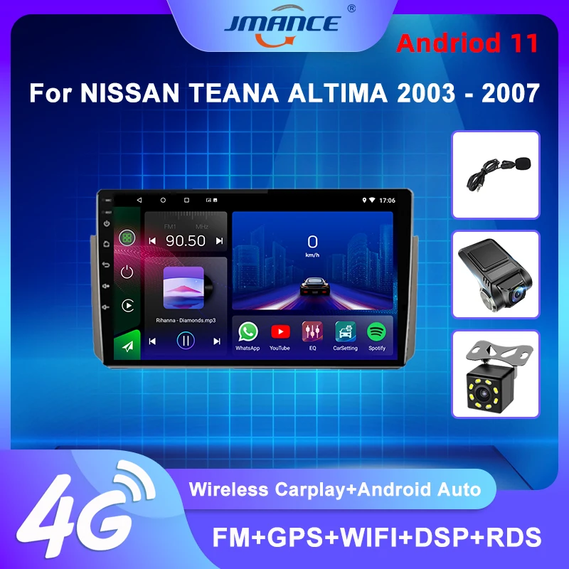 JMANCE Android 10 Car Radio For NISSAN TEANA ALTIMA 2003 - 2007 Navi GPS Carplay Auto 2din Multimedia Video Player No 2 Din DVD
JMANCE Android 10 Car Radio For NISSAN TEANA ALTIMA 2003 - 2007 Navi GPS Carplay Auto 2din Multimedia Video Player No 2 Din DVD
